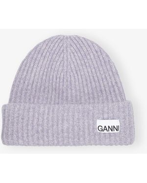 Ganni Rib Knit Beanie - Natural