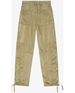 Ganni Washed Satin Trousers - Green