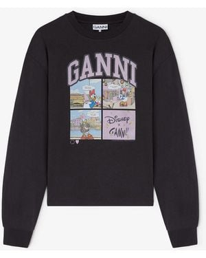 Ganni Daisy Duck Long-Sleeve T-Shirt - Black