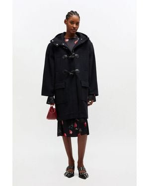 Ganni Wool Duffle Coat - Black