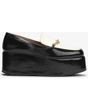 Ganni Naplack Butterfly Chain Loafers - Black