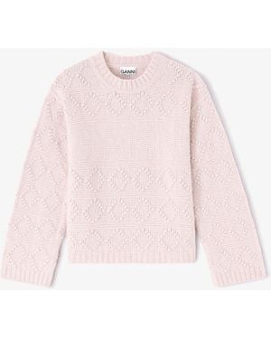 Ganni Cotton Wool Bubble Jumper - Pink