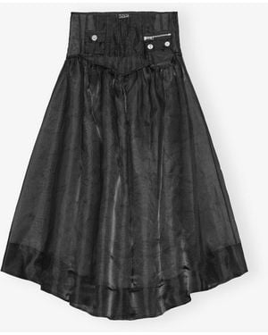 Ganni Technical Organza Pocket Skirt - Black