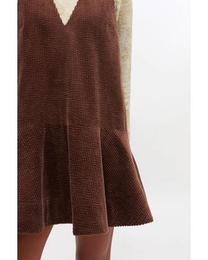 Ganni Corduroy Mini Dress - Brown