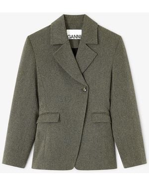 Ganni Mouline Blazer - Green