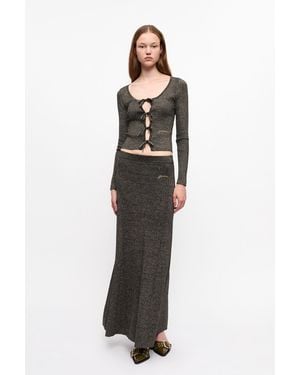 Ganni And Sparkle Rib Maxi Skirt - Black