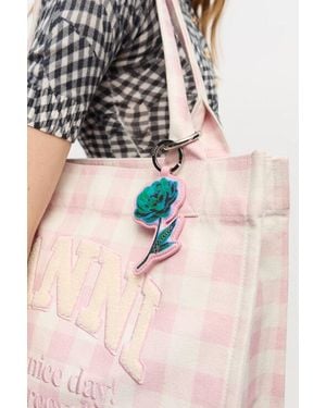 Ganni Rose Keyring - Pink