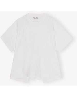 Ganni Heavy Cotton Open Back T-Shirt - White