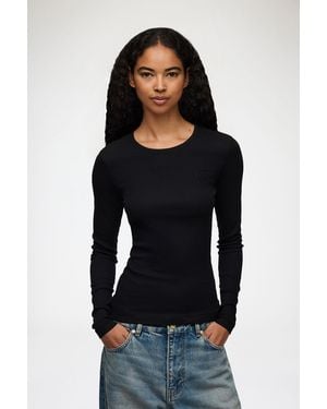 Ganni Rib Long-Sleeve - Blue