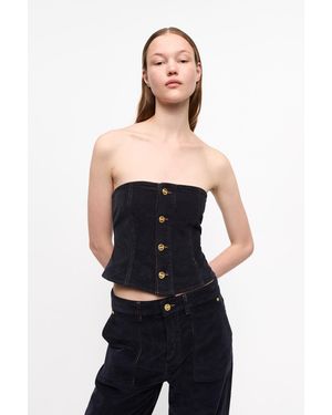 Ganni Washed Corduroy Top - Black