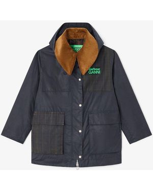 Ganni X Barbour Waxed Jacket - Blue