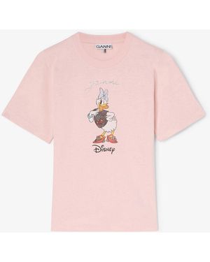 Ganni Daisy Duck Printed Baby Fit T-Shirt - Pink