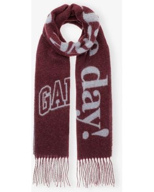 【送料&関税込】Ganni Scarf With Ruffle GANNI ruffle-trim Scarf | Black | FARFETCH