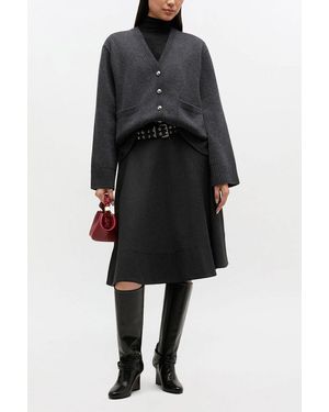 Ganni Wool Suiting Wrap Skirt - Black
