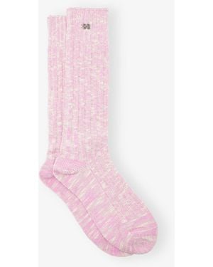 Ganni Pink Chunky Cotton Socks