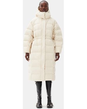Ganni Tech Puffer Coat - White