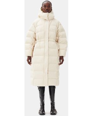 Ganni Tech Puffer Coat - White