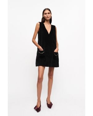 Ganni Corduroy Mini Dress - Black