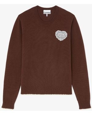 Ganni Crewneck - Brown