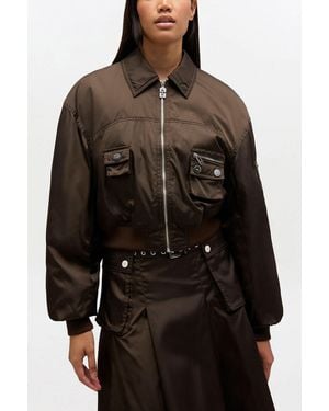 Ganni Duchesse Nylon Bomber Jacket - Black