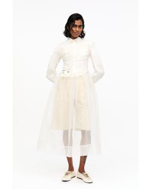 Ganni Faux Leather Ballet Shoes - White