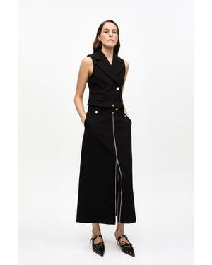 Ganni Bonded Crepe Skirt - Black