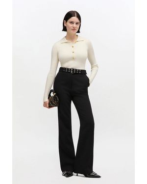 Ganni Belted Trousers - White