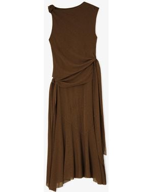 Ganni Long Dress - Brown