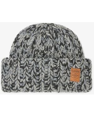 Ganni Wool Handknit Beanie - Multicolour