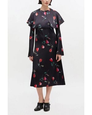 Ganni Printed Circle Collar Midi Dress - Blue