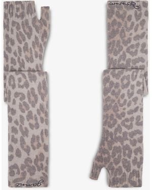 Ganni Printed Wool Knit Warmers - White