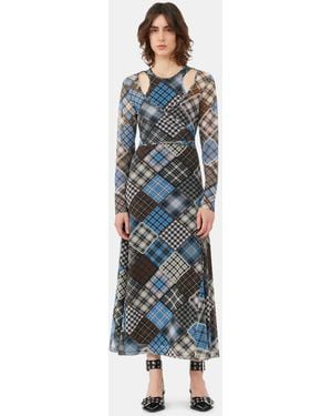 Ganni Feminine Buckle Open Cut Pumps - Blue