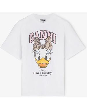 Ganni Daisy Duck Printed T-Shirt - White