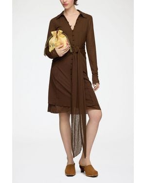 Ganni Short Dress - Brown