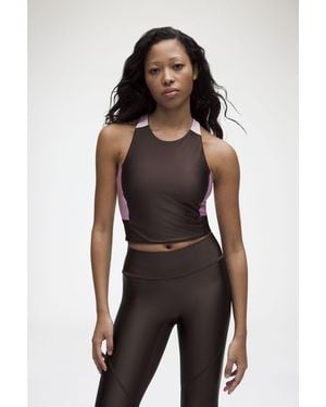Ganni X Lululemon Ruffle-Trim Cropped Tank - Black