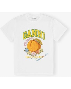 Ganni Honolulu Peach T-Shirt - White