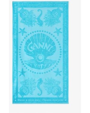 Ganni Beach Towel In - Blue