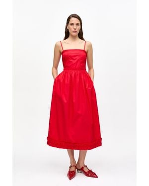 Ganni Midi Dress - Red