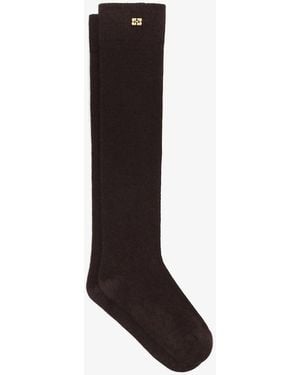 Ganni Wool Mix High Socks - Black