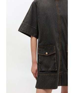 Ganni Washed Kimono Dress - Black