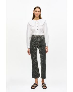 Ganni Leopard Betzy Jeans - Gray