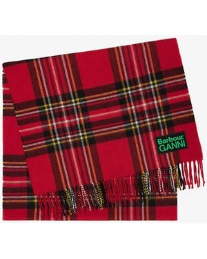 Ganni X Barbour Wool Scarf - Red