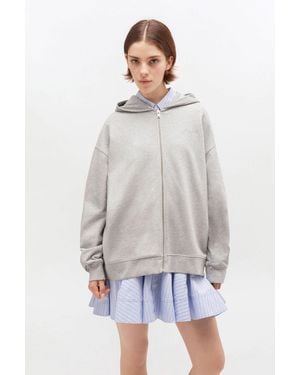 Ganni Teddy Zip Hoodie - Grey