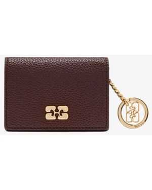 Ganni Card Holder With Flap - Brown