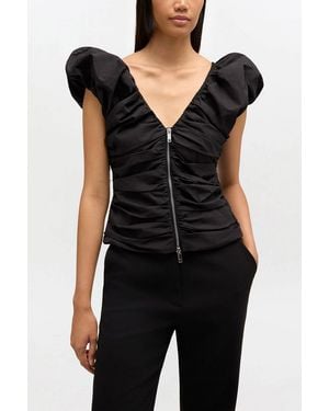 Ganni Ruched Top - Black