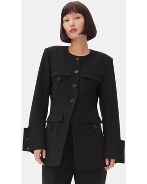 Ganni Suiting Fitted Blazer - Black