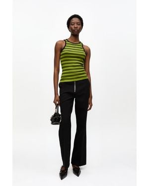 Ganni Bonded Crepe Pants - Green