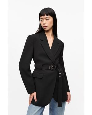 Ganni Bonded Crepe Blazer - Black