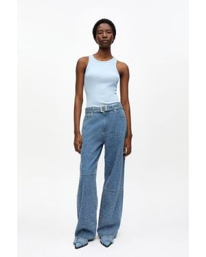 Ganni Textured Izey Jeans - Blue