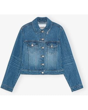 Ganni Mid Denim Jacket - Blue